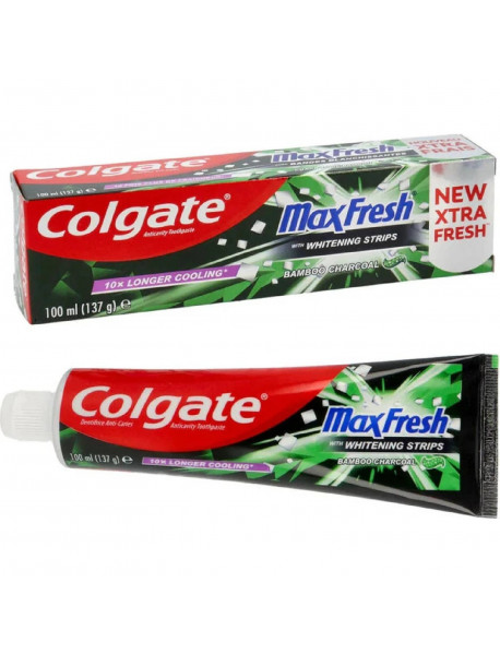 Colgate MaxFresh Whitening Strips Bamboo Charcoal zubná pasta 100 ml Colgate MaxFresh Whitening Strips Bamboo Charcoal zubná pasta 100 ml
