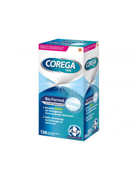 Corega čistiace tabletky  Bio formula 136 ks 