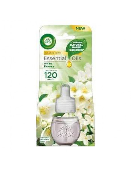 Air Wick Essential Oils náplň do elektrického osviežovača vzduchu White Flowers 19 ml