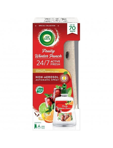Air Wick Active Fresh Family Winter Punch automatický osviežovač vzduchu s náplňou 228 ml Air Wick Active Fresh Family Winter Punch automatický osviežovač vzduchu s náplňou 228 ml