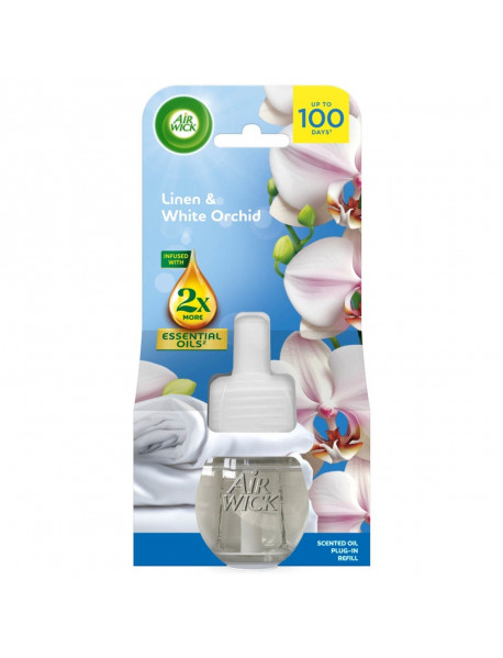 Air Wick Essential Oils náplň do elektrického osviežovača vzduchu Linen & White Orchid 19 ml Air Wick Essential Oils náplň do elektrického osviežovača vzduchu Linen & White Orchid 19 ml