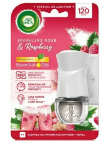 Air Wick Sparkling Rose & Raspberry elektrický komplet strojček + osviežovač 19 ml