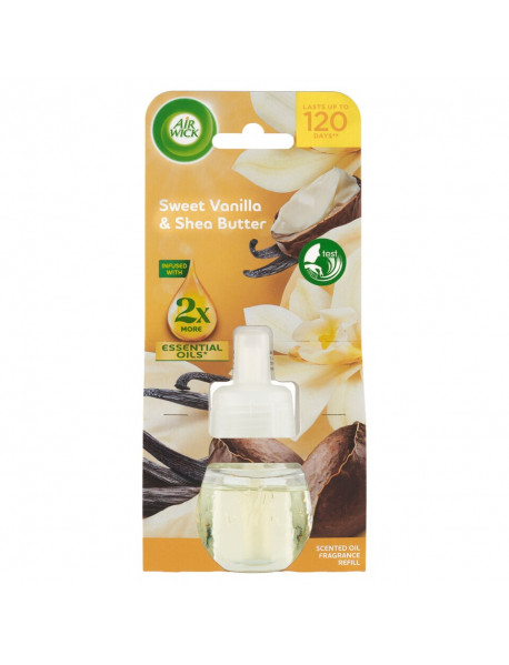 Air Wick Essential Oils náplň do elektrického osviežovača vzduchu Sweet Vanilla & Shea Butter 19 ml Air Wick Essential Oils náplň do elektrického osviežovača vzduchu Sweet Vanilla & Shea Butter 19 ml