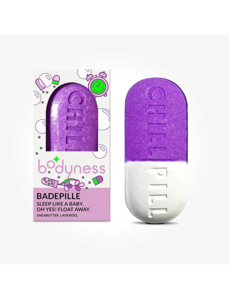 Bodyness Chill Pill – Šumivá bomba do kúpeľa s bambuckým maslom a levanduľou 70g 