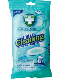 Green Shield Toilet Cleaning vlhčené ubrúsky na povrchy WC 40 ks