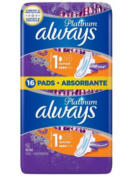 Hygienické vložky Platinum normal, Duo Pack 2*16 ks