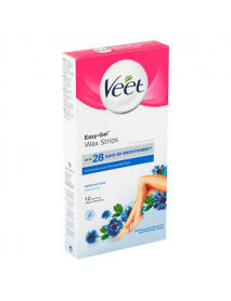 Veet Easy-Gel Wax Strips Sensitive Skin voskové depilačné pásiky 12 ks