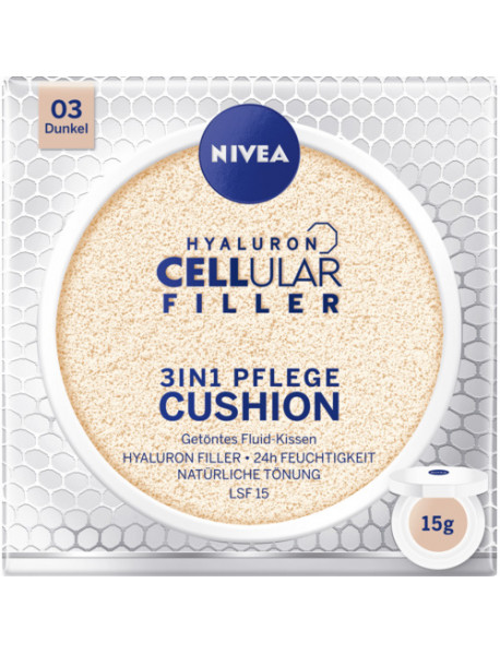 Nivea Hyaluron Cellular Filler make-up 3v1 odtieň 03 Dunkel 