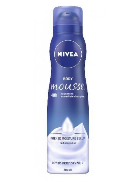 Nivea Body Mousse Intense Moisture Serum výživná telová pena pre suchú a veľmi suchú pokožku 200 ml Nivea Body Mousse Intense Moisture Serum výživná telová pena pre suchú a veľmi suchú pokožku 200 ml