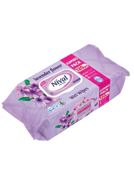 Nival Wet wipes vlhčené utierky Lavender flower  120 ks