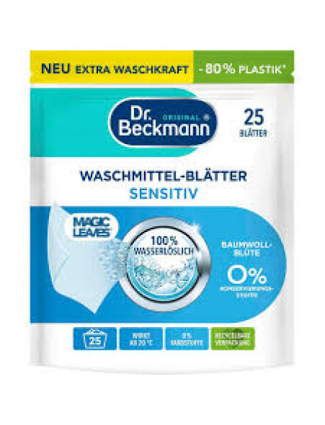 Dr. Beckmann Magic Leaves pracie papieriky Sensitiv 25 ks Dr. Beckmann Magic Leaves pracie papieriky Sensitiv 25 ks