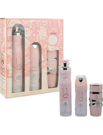 Lattafa Yara EDP 100 ml + deospray 200 ml + bytová vôňa 300 ml darčeková sada